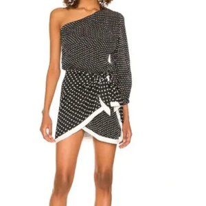 L'Academie polka dot wrap dress size small